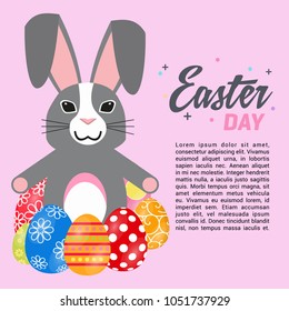 Easter greetings card with creative design vector