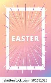 Easter Greetings card on gradient background holiday