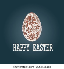 Easter greetings decorative painted egg vector illustration