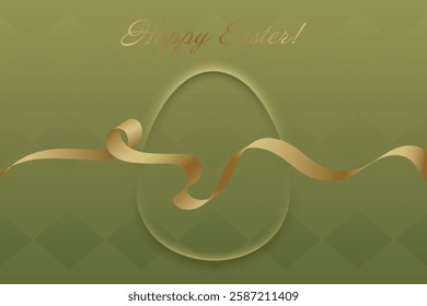 Easter Greetings. A luminous golden ribbon highlights the beauty of the Easter season, enhancing this stylish design with warmth and joy.