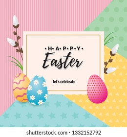 Easter greetings vector poster.