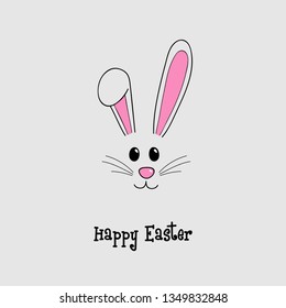 Easter greting card with cute bunny. Vector