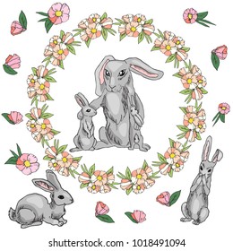 Easter grey rabbit 