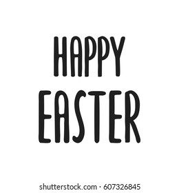 Easter hand drawn calligraphy, handwriting lettering, design holiday symbol.
