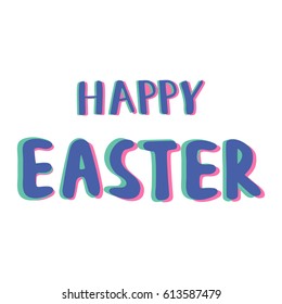 Easter hand drawn calligraphy, handwriting lettering, design holiday symbol.