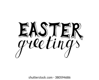 Letras dibujadas a mano de Pascua sobre fondo blanco