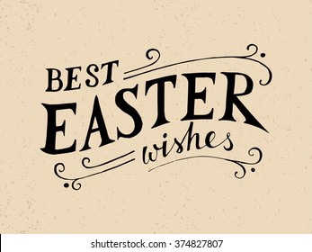 Easter hand drawn lettering in vintage style