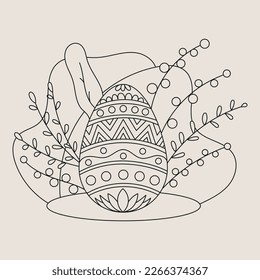 Illustration von handgezeichneten Ostereien für Farbbücher 