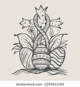 Osterhandgezeichnete Vektorgrafik