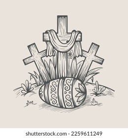 Easter Hand Drawn Vector Illustration