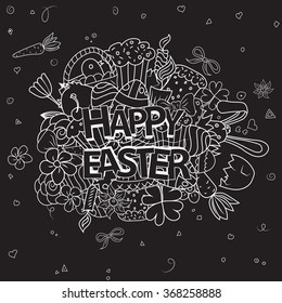 Easter hand drawn vector symbols and objects