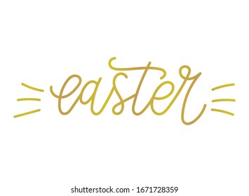 Easter hand lettering card. Modern calligraphy. Hand drawn lettering poster for Easter. Ink illustration. Easter typography.