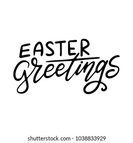 Easter hand written phrase. Modern brush calligraphy. Vector isolated illustration on white background