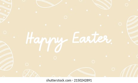 Easter handwriting calligraphy with Eggs background  ,illustration  Vector EPS 10
