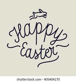 easter handwriting. rusty calligraphy label.