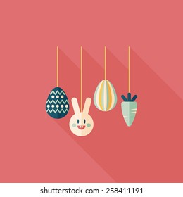 easter hanging flat icon with long shadow,eps10