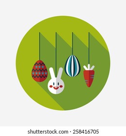 easter hanging flat icon with long shadow,eps10