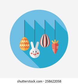 easter hanging flat icon with long shadow,eps10