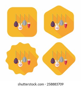 easter hanging flat icon with long shadow,eps10