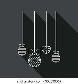 easter hanging flat icon with long shadow, line icon
