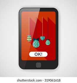 easter hanging flat icon with long shadow,eps10