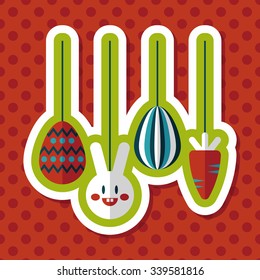 easter hanging flat icon with long shadow,eps10