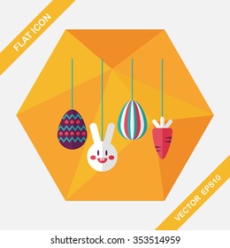 easter hanging flat icon with long shadow,eps10