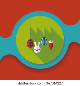 easter hanging flat icon with long shadow,eps10