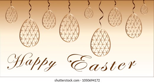 Easter happy, easter greeting card, easter eggs.Egg in the style of low poly.