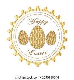 Easter happy, easter greeting card, easter eggs.Egg in the style of low poly.