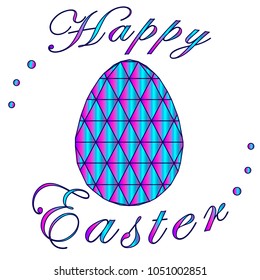 Easter happy, easter greeting card, easter eggs.Egg in the style of low poly.