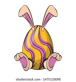 easter happy tradition spring celebration bunny rabbit egg cartoon vector illustration graphic design