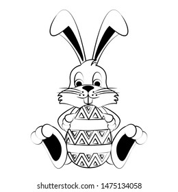 easter happy tradition spring celebration bunny rabbit egg cartoon vector illustration graphic design