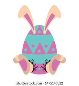 easter happy tradition spring celebration bunny rabbit egg cartoon vector illustration graphic design