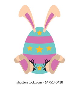 easter happy tradition spring celebration bunny rabbit egg cartoon vector illustration graphic design