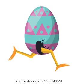 easter happy tradition spring celebration chicken egg cartoon vector illustration graphic design