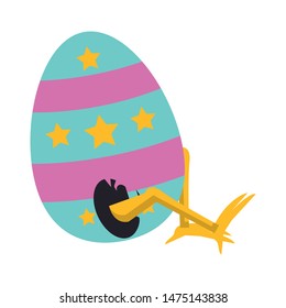easter happy tradition spring celebration chicken egg cartoon vector illustration graphic design