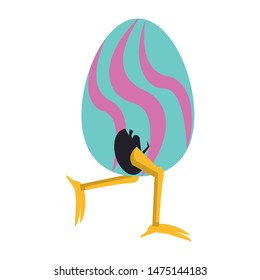 easter happy tradition spring celebration chicken egg cartoon vector illustration graphic design
