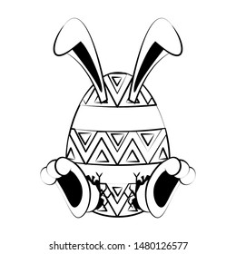 easter happy tradition spring celebration bunny rabbit egg cartoon vector illustration graphic design