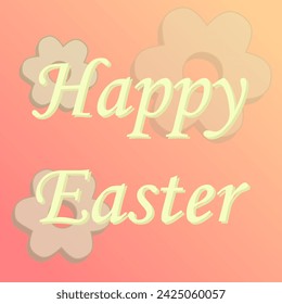 Easter. Happy Easter. Vector illustration. Flat Simple. Silhouette. Rabbit silhouette. Easter eggs silhouette. Easter eggs. Silhouette of a flower.