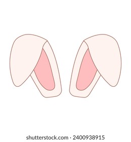 easter hare ears colored hunting icon element vector illustration