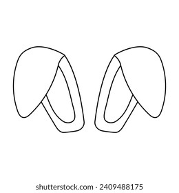 easter hare ears colored hunting icon element vector illustration line doodle