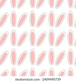 easter hare ears colored hunting pattern textile vector illustration