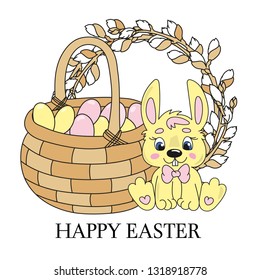 EASTER HARE Great Religious Holy Holiday Cartoon Animal Vector Illustration Set