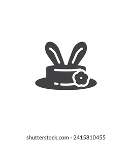 Easter Hat with bunny ears vector icon. filled flat sign for mobile concept and web design. Easter Hat glyph icon. Symbol, logo illustration. Vector graphics