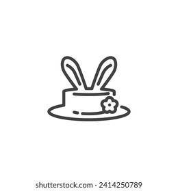 Easter Hat line icon. linear style sign for mobile concept and web design. Easter Hat with bunny ears outline vector icon. Symbol, logo illustration. Vector graphics