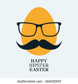 Easter hipster egg character with glasses and mustache