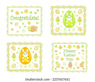 Easter holiday attributes. Perfect graphic for DIY projects, nursery art, cards, invitations, greeting cards, packaging design, cases, photos, posters, wall art, banners and more.