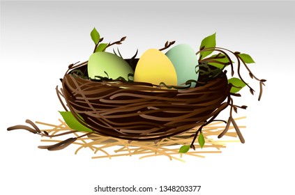 Easter holiday background with Easter eggs