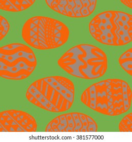Easter Holiday background, seamless patterns of hand drawn eggs